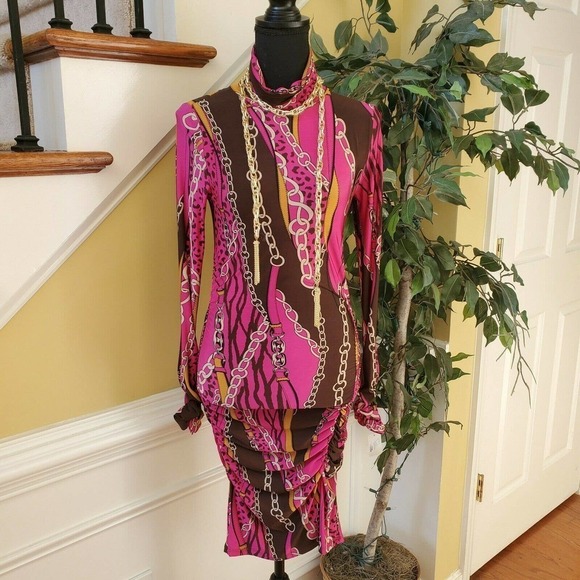 Monaco USA Bodycon Multicolor Dress Size Small - Picture 1 of 14